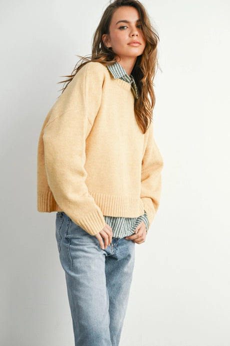 Fallon Open Back Bowtie Sweater - Golden