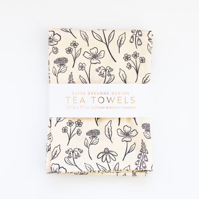 Pack of 2 Pressed Floral Tea Towels