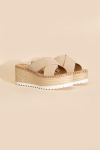 Platform Slide Espadrille Sandals