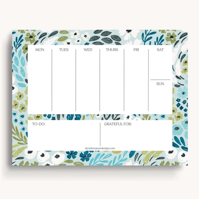 Waterfall Floral Weekly Planner Notepad