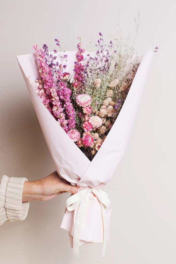 Field Bouquet Dried Flowers - Spring Pink