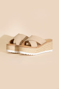 Platform Slide Espadrille Sandals