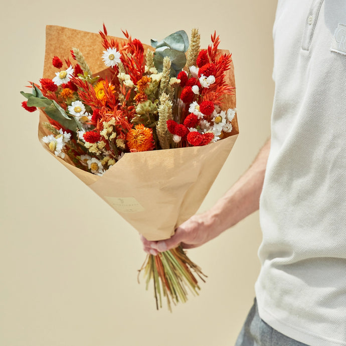 Large Classic Dried Flower Bouquet - Orange