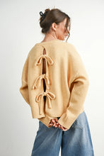 Load image into Gallery viewer, Fallon Open Back Bowtie Sweater - Golden