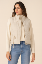 Load image into Gallery viewer, Fawn Puffer Ribbon Zip Up Vest - Cream