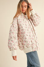 Load image into Gallery viewer, Elsa Oversized Floral Puffer Bomber Jacket