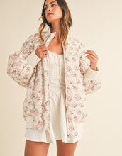 Load image into Gallery viewer, Elsa Oversized Floral Puffer Bomber Jacket