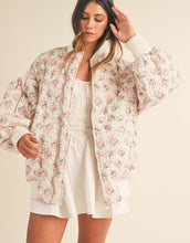 Load image into Gallery viewer, Elsa Oversized Floral Puffer Bomber Jacket