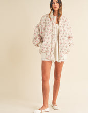 Load image into Gallery viewer, Elsa Oversized Floral Puffer Bomber Jacket