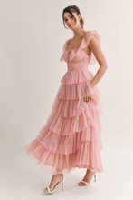 Load image into Gallery viewer, Margot Polka Dot Tulle Maxi Dress - Pink
