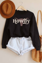 Load image into Gallery viewer, Howdy Black Graphic Pullover