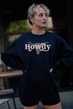 Load image into Gallery viewer, Howdy Black Graphic Pullover