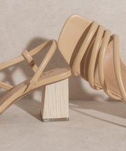 Load image into Gallery viewer, Strappy Wooden Heel Sandal