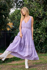 Lavender Lace Maxi Dress