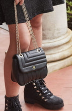 Load image into Gallery viewer, Vegan Leather Quilted Flap Bag