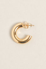 Load image into Gallery viewer, Small  14K Gold Dipped Post Hoop Earrings
