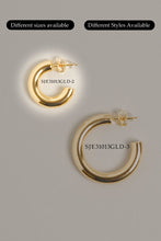 Load image into Gallery viewer, Small  14K Gold Dipped Post Hoop Earrings