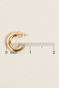 Small  14K Gold Dipped Post Hoop Earrings