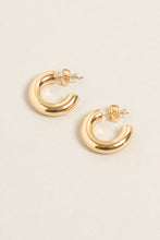 Load image into Gallery viewer, Small  14K Gold Dipped Post Hoop Earrings