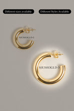 Load image into Gallery viewer, Large  14K Gold Dipped Post Hoop Earrings