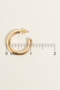 Large  14K Gold Dipped Post Hoop Earrings
