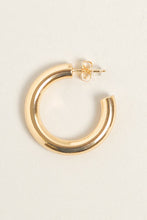 Load image into Gallery viewer, Large  14K Gold Dipped Post Hoop Earrings