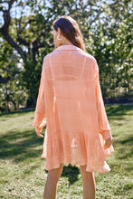 Load image into Gallery viewer, Sheer Peach Tunic Blouse
