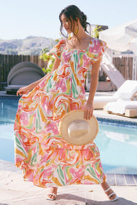 Mariah Watercolor Maxi Dress