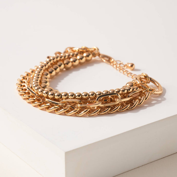 Gold Mixed Chain Bracelet