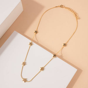 Simple Gold Stars Necklace