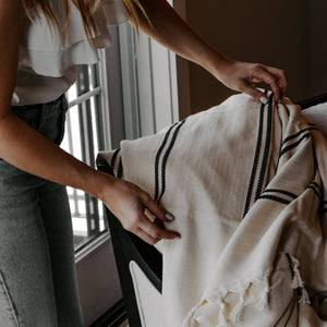 Kate Turkish Throw Blanket - Two Stripe
