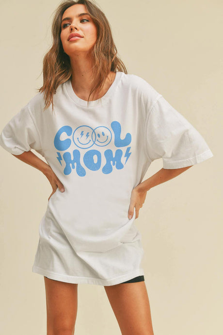 Cool Mom Smiley Face Graphic Tee