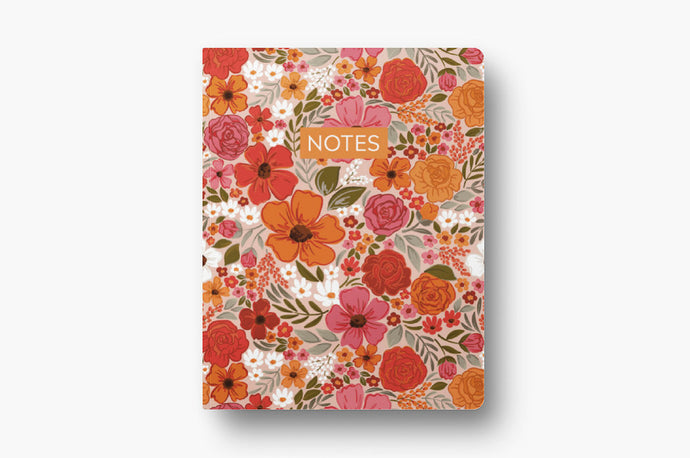 Rosewood Blooms Layflat Lined Journal Notebook 8.5x11in