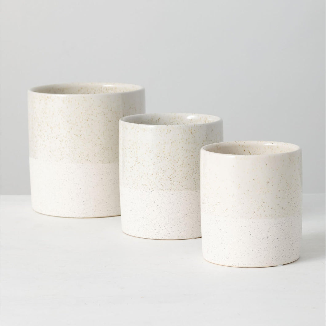 White Speckled Planter/Vases