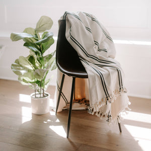 Kate Turkish Throw Blanket - Two Stripe