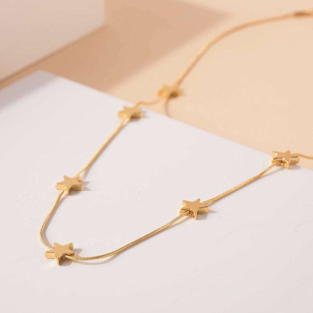 Simple Gold Stars Necklace