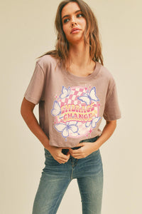 Embrace Change Cropped Graphic Tee