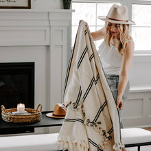 Load image into Gallery viewer, Kate Turkish Throw Blanket - Two Stripe