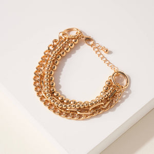Gold Mixed Chain Bracelet