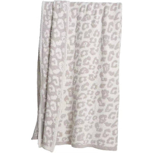 Grey Dreamy Plush Leopard Blanket