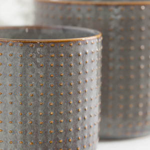Multicolor Ceramic Hobnail Pots - Set of 2