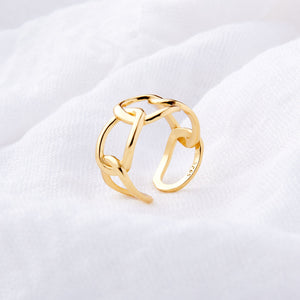 Gold Plated Open Loop Statement Ring: Gold Plated Sterling Silver