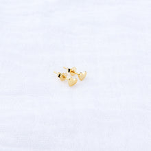 Load image into Gallery viewer, Yellow Gold Plated Sterling Silver Mini Heart Studs