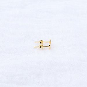 Yellow Gold Plated Sterling Silver Mini Heart Studs