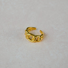 Load image into Gallery viewer, Yellow Gold Chain Statement Ring: Gold Plated Sterling Silver