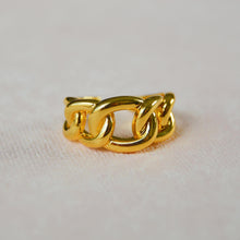Load image into Gallery viewer, Yellow Gold Chain Statement Ring: Gold Plated Sterling Silver