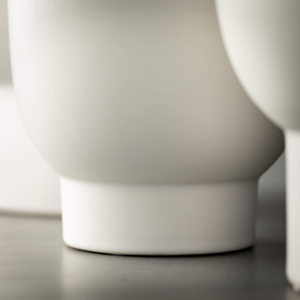White Ceramic Pedestal Pots - Set of 3