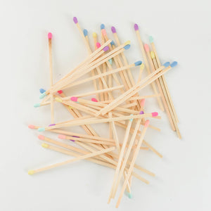 Glass Jar Safety Matches - Rainbow