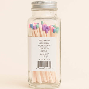 Glass Jar Safety Matches - Rainbow