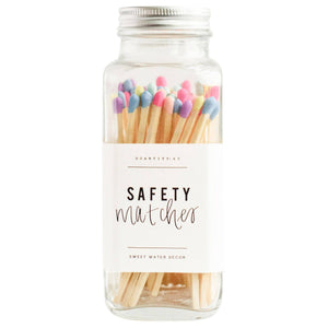 Glass Jar Safety Matches - Rainbow